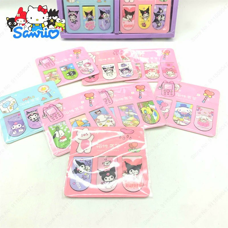 Pack de 3 marcapaginas magnéticos Sanrio