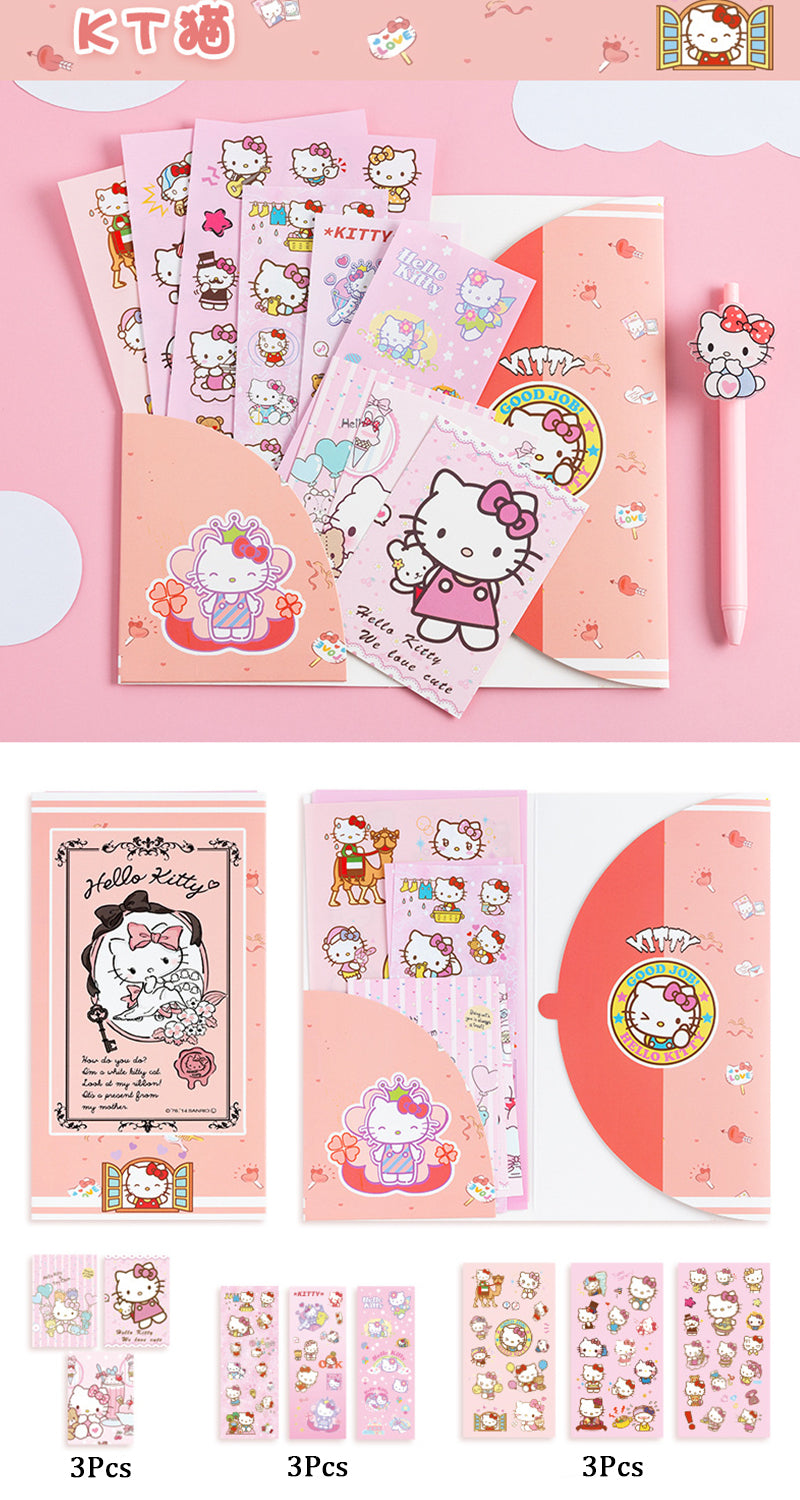 Pack de pegatinas y tarjetas personaje Sanrio