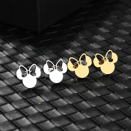 Pendientes de acero inoxidable Minnie