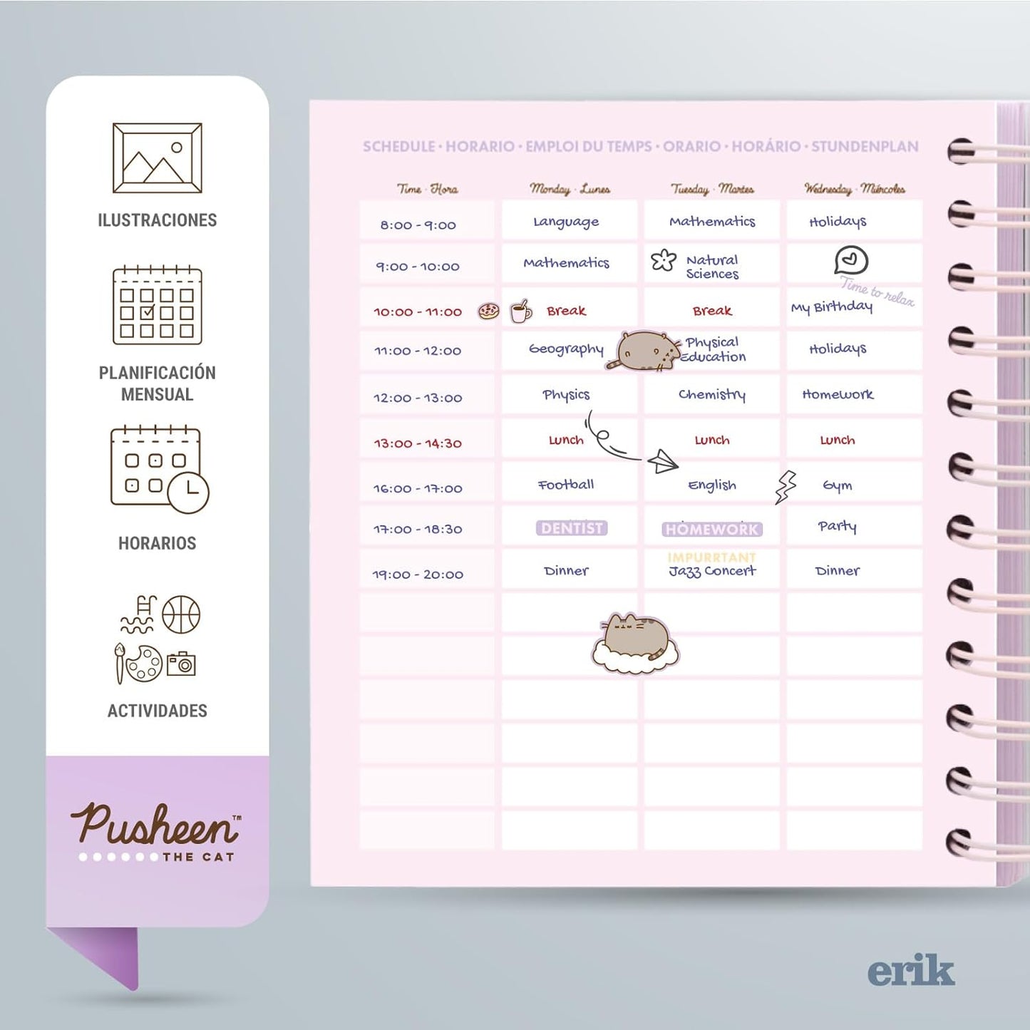 Agenda Escolar 2024/2025 Pusheen Moments día Vista 12 Meses A5