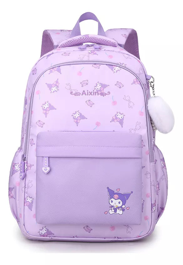 Mochila escolar Kuromi pompón