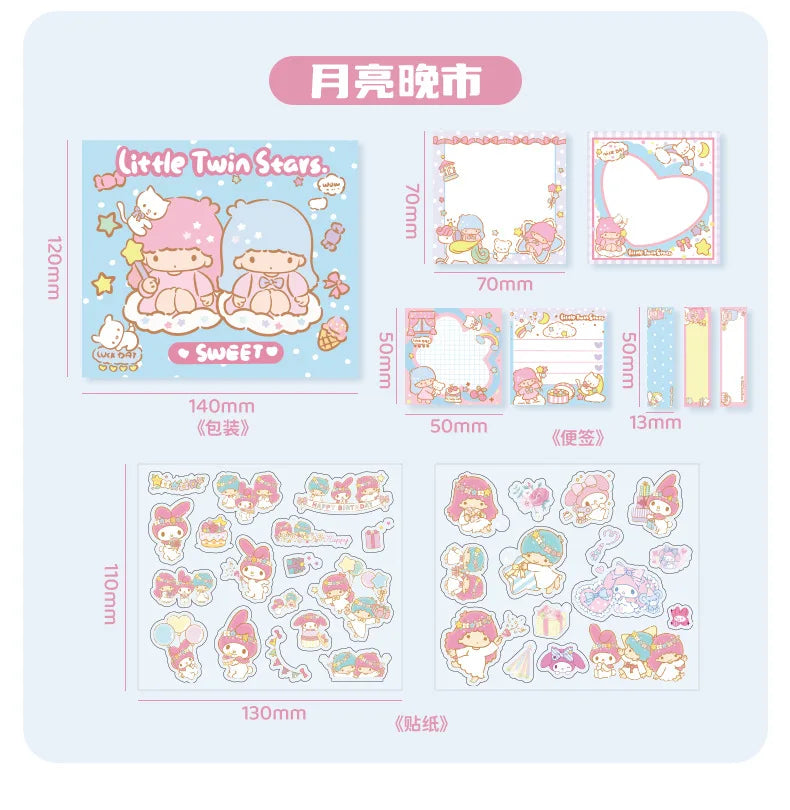 Pack de notas adhesivas y pegatinas amigos Sanrio