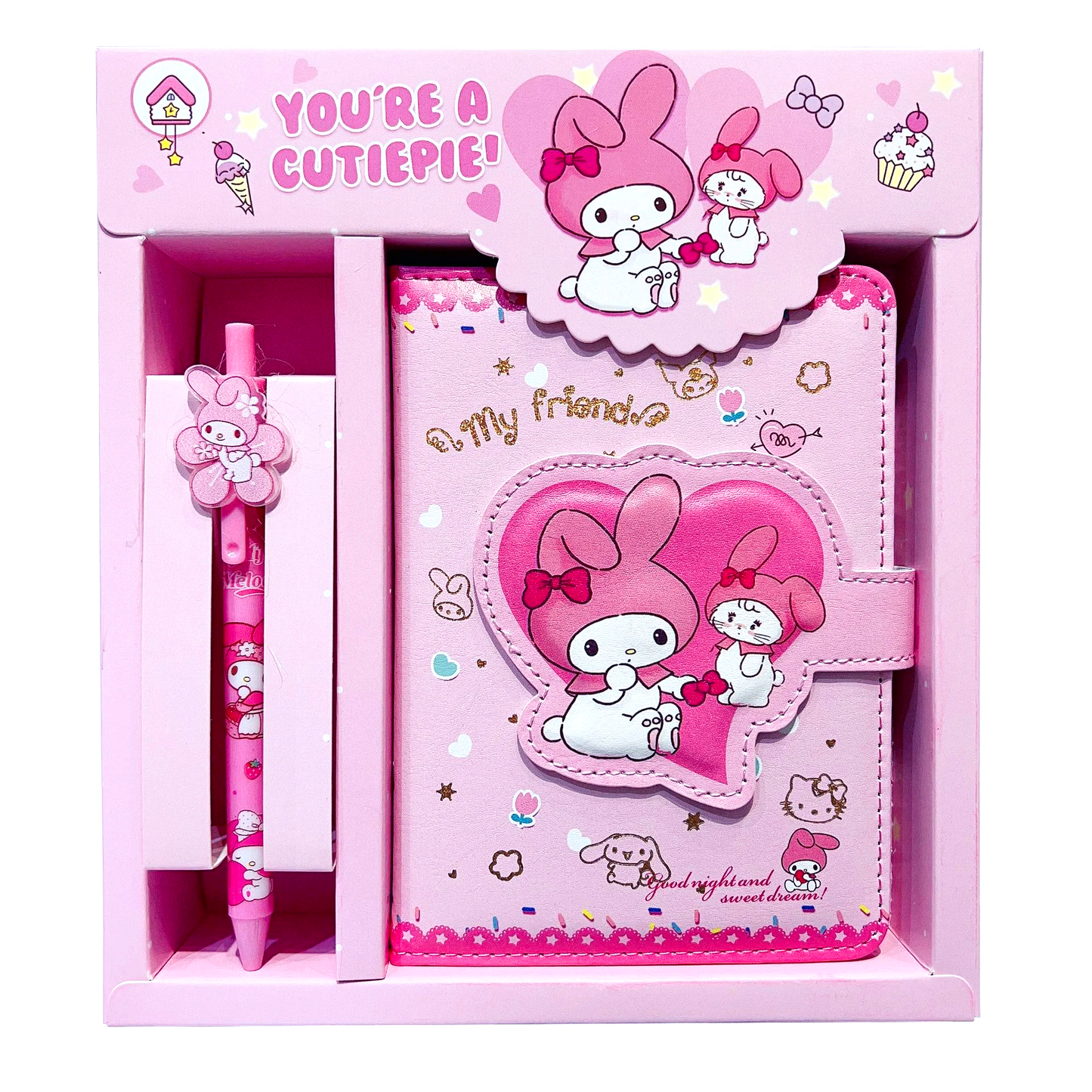 Pack de cuaderno con bolígrafo Sanrio