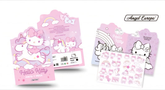 Libro de colorear y pegatinas Hello Kitty grueso