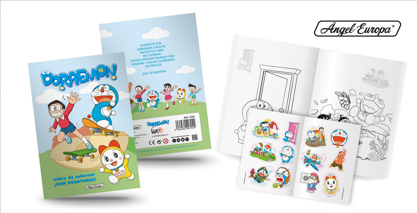 Libro de colorear con pegatinas Doraemon