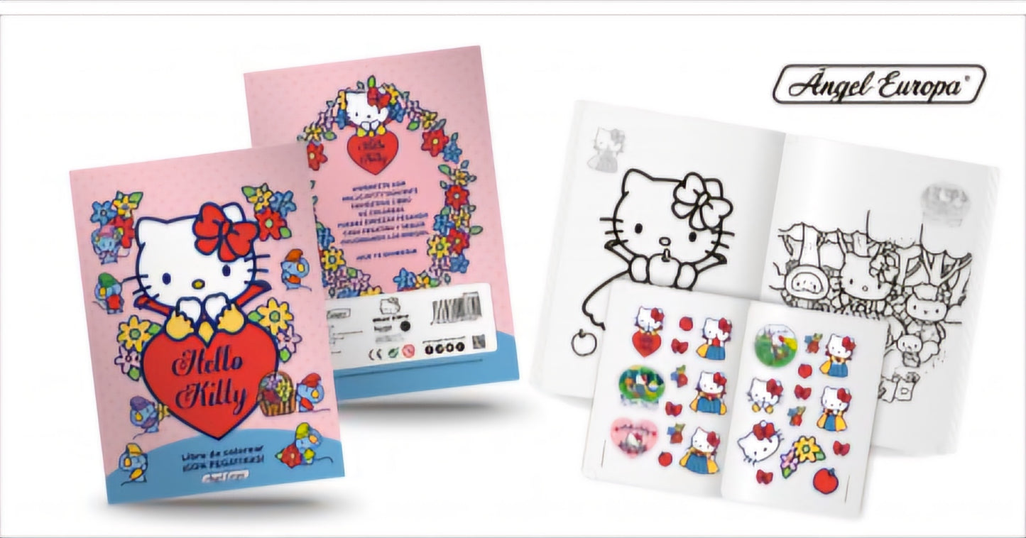 Libro de colorear con pegatinas Hello Kitty corazón